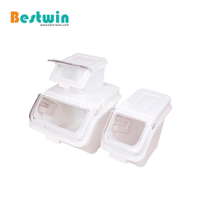 10L 24L 47L Hotel Kitchenware Durable Plastic Ingredient Storage Bins Hotel Kitchen 81L Movable Plastic Food Flour Storage Container Ingredient Bin