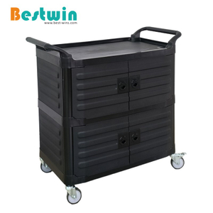 3 Tiers Plastic Hotel Room Service Trolley with Doors