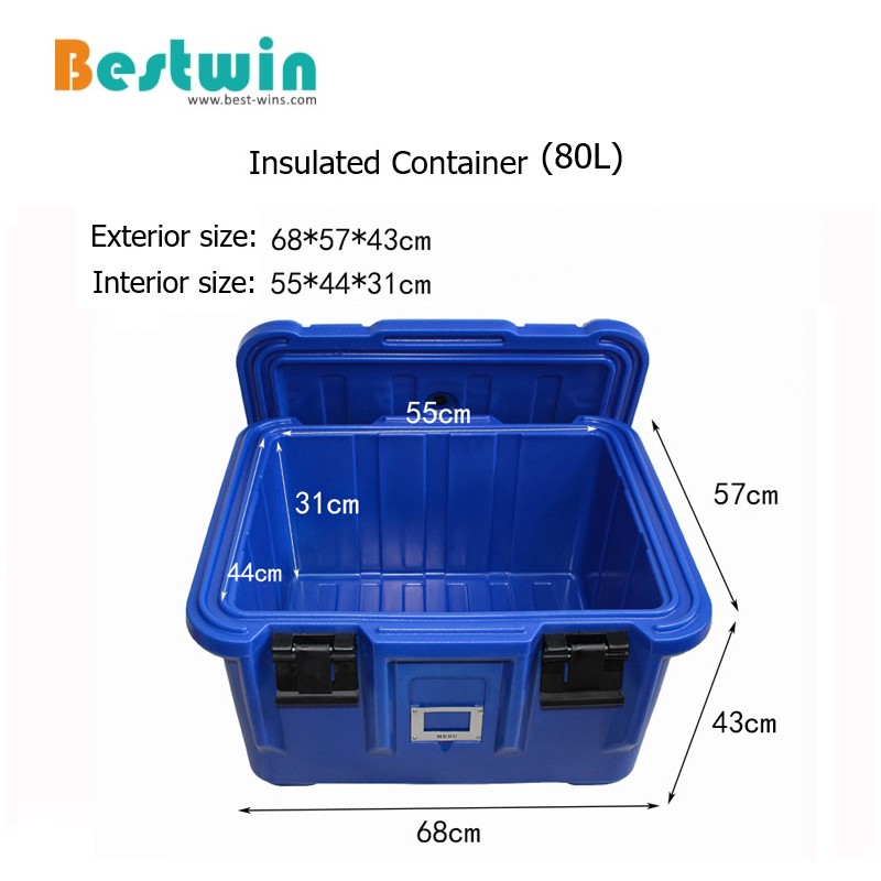 80 Liter Plastic PE Top Loading Insulated Container for Lunch Box