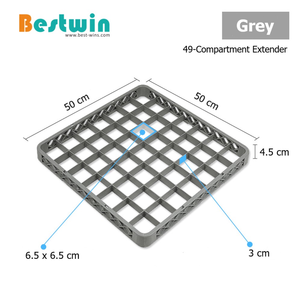 49-Compartment Plastic Dishwasher Basket for Glass