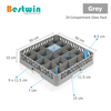 20-Compartment Plastic Dishwasher Basket for Glass