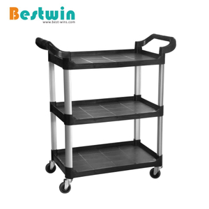 2/3 Tiers Plastic Service Trolley with Scalloped Tubes