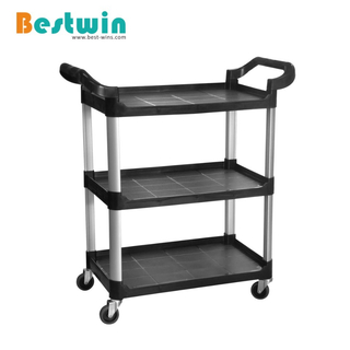 2/3 Tiers Plastic Service Trolley with Scalloped Tubes