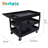 3 Tiers 550LBS Plastic Utility Cart with Tray