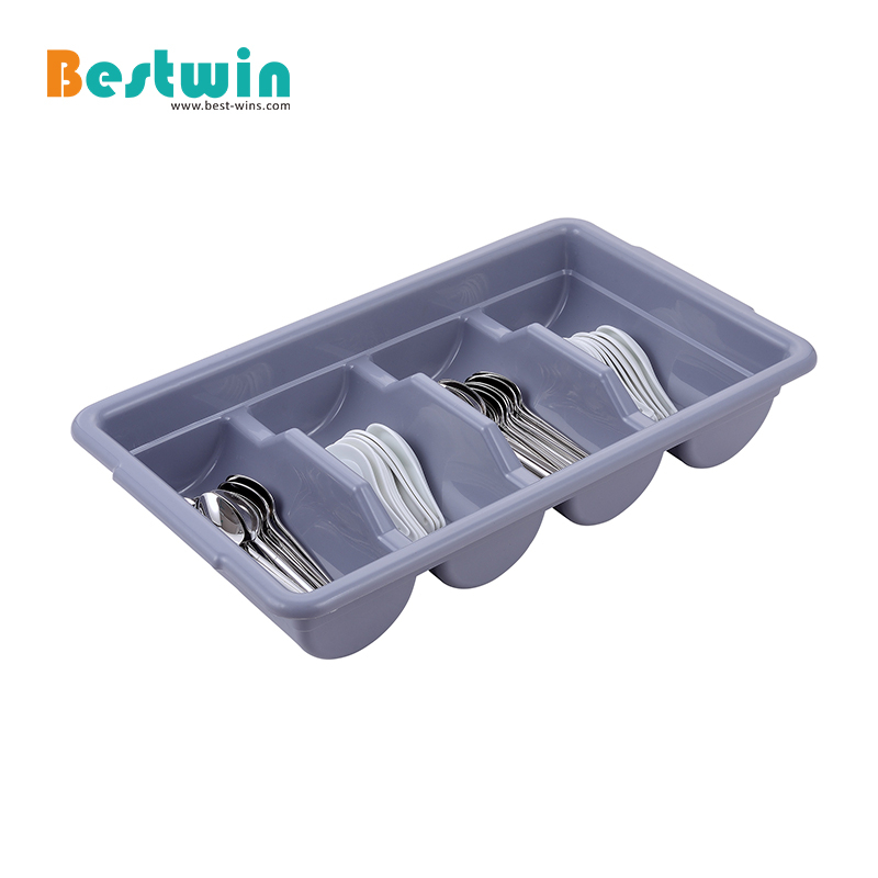 4-Compartment Plastic Cutlery Tray