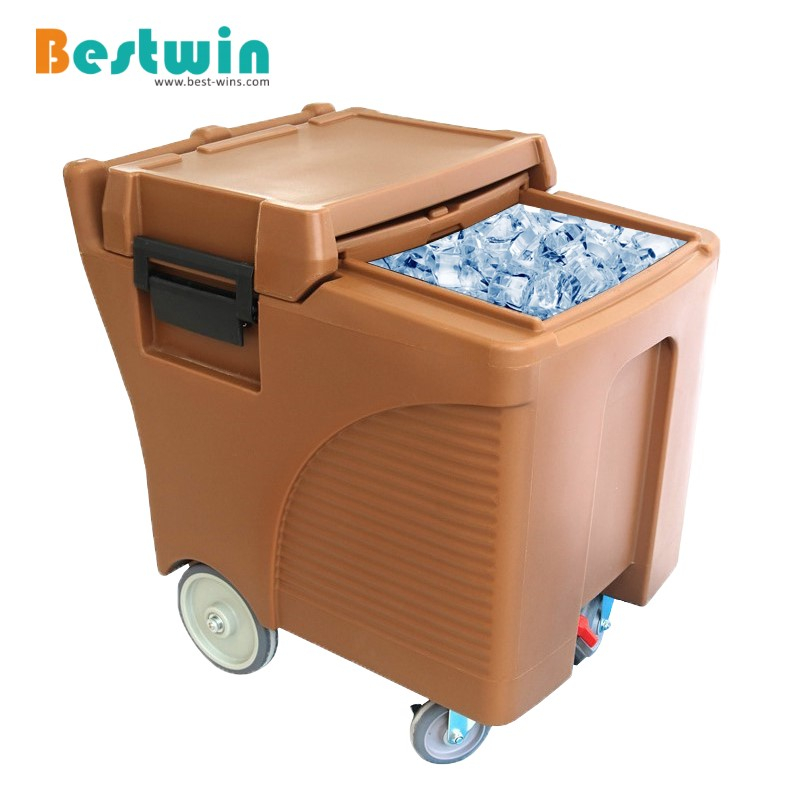 125L Plastic PE Insulated Ice Caddy With Slide Lid