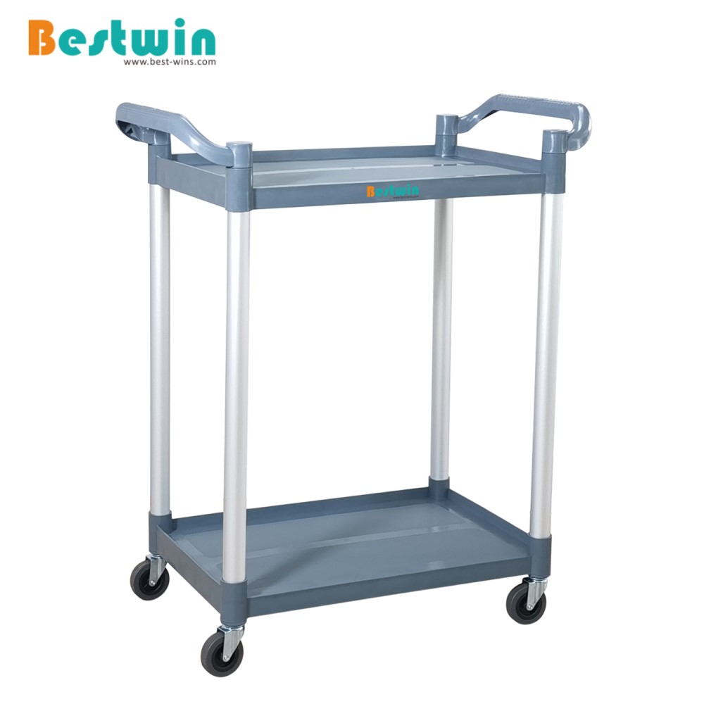 2 Tiers Plastic Service Trolley