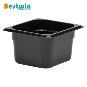 1/6 Size Plastic Polycarbonate Gn Pan Black Color NSF Certified
