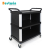 3 Tiers Plastic Service Trolley with Side Panels