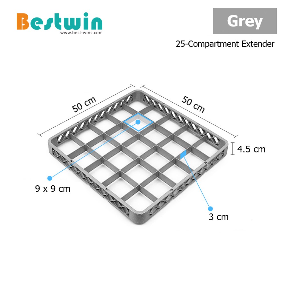 25-Compartment Plastic Dishwasher Basket for Glass