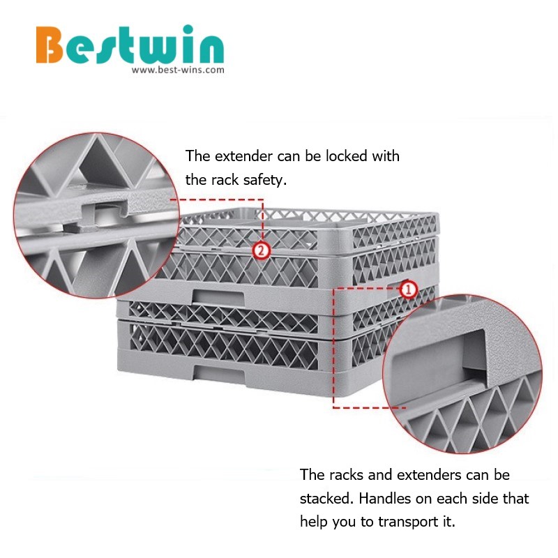 9-Compartment Plastic Dishwasher Basket for Glass