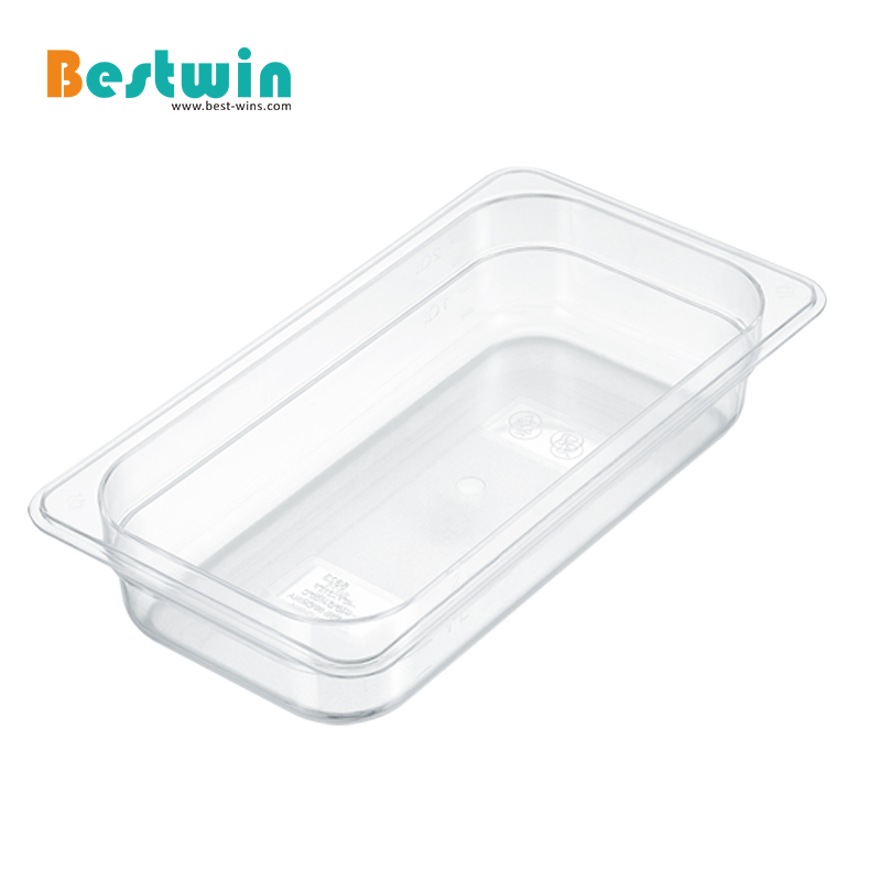 1/3 Size Plastic Polycarbonate Gn Pan Transparent Color NSF Certified