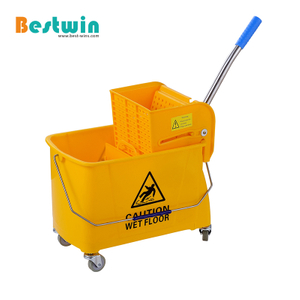 Plastic Single Bucekt Mop Trolley with Down Press Wringer