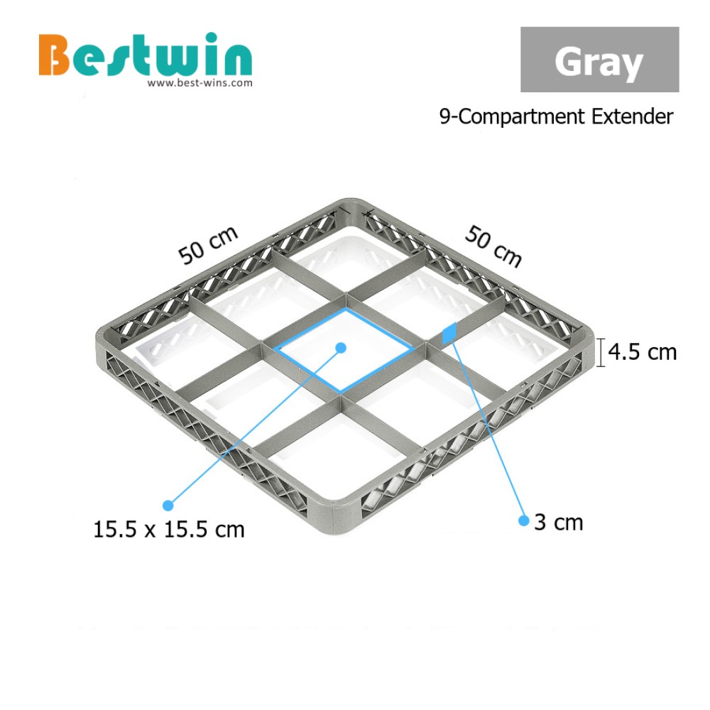 9-Compartment Plastic Dishwasher Basket for Glass