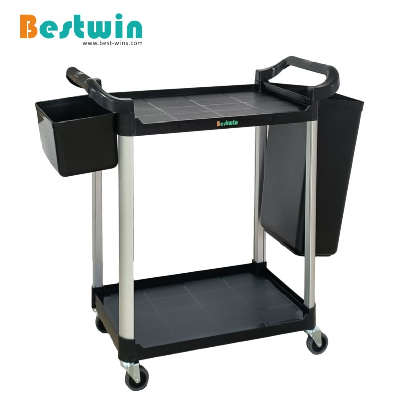 2/3 Tiers Plastic Service Trolley with Scalloped Tubes