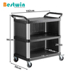 3 Tiers Plastic Service Trolley with Side Panels
