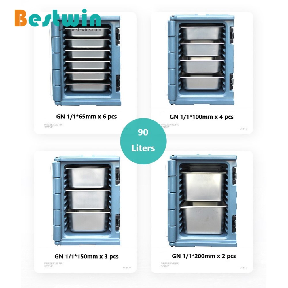 90 Liter Plastic PE Cater Front Loading Insulated Food Pan Carrier