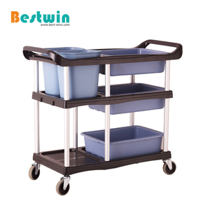 Plastic Bus Cart with Tote Boxes