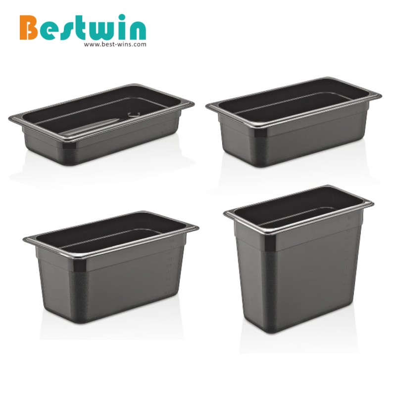 1/3 Size Plastic Polycarbonate Gn Pan Black Color NSF Certified