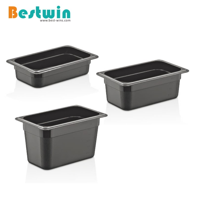 1/4 Size Plastic Polycarbonate Gn Pan Black Color NSF Certified