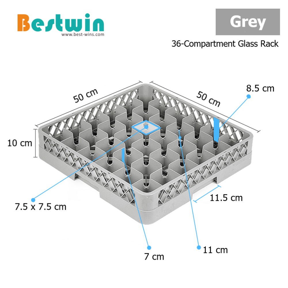 36-Compartment Plastic Dishwasher Basket for Glass
