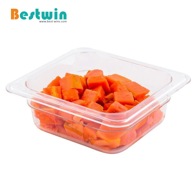 1/6 Size Plastic Polycarbonate Gn Pan Transparent Color NSF Certified