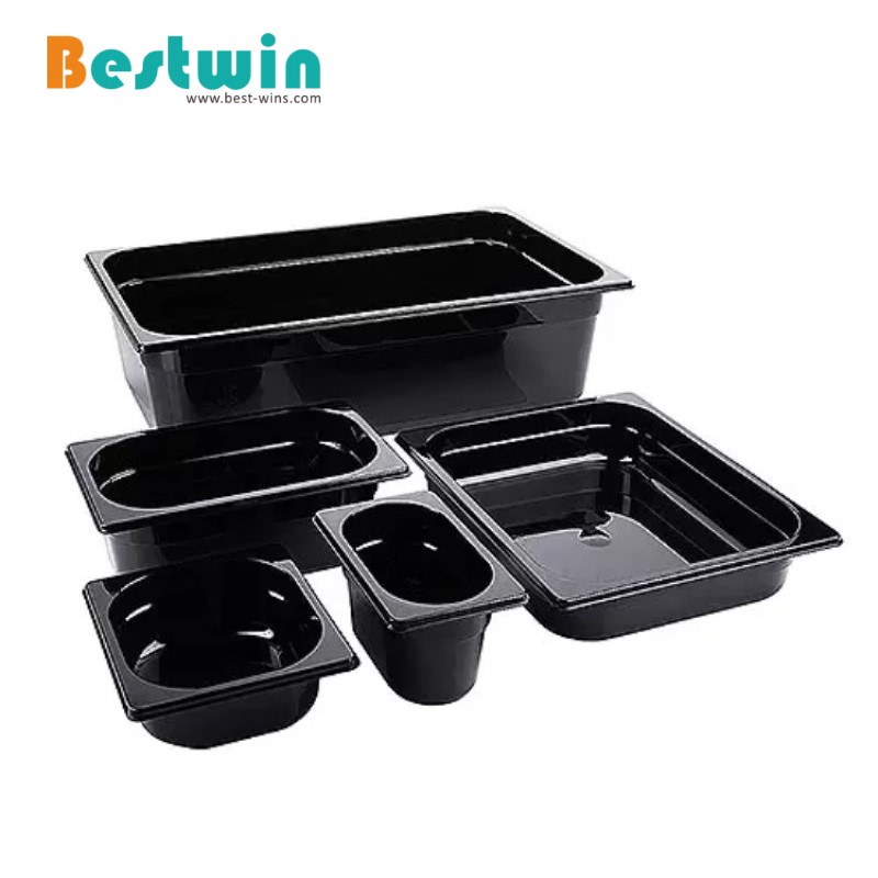 1/9 Size Plastic Polycarbonate Gn Pan Black Color NSF Certified