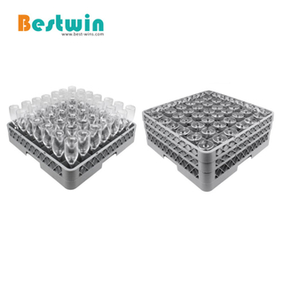 49-Compartment Plastic Dishwasher Basket for Glass