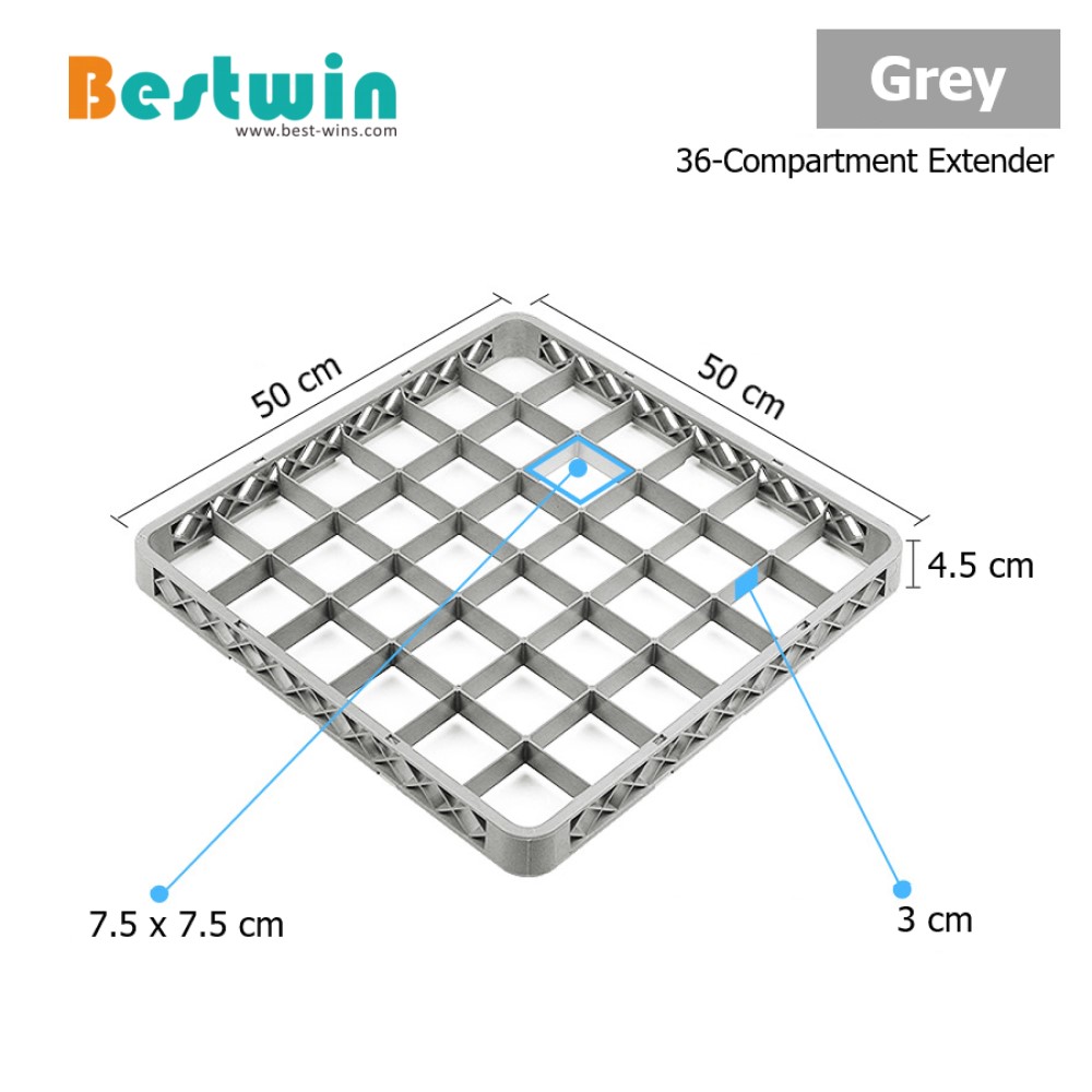 36-Compartment Plastic Dishwasher Basket for Glass
