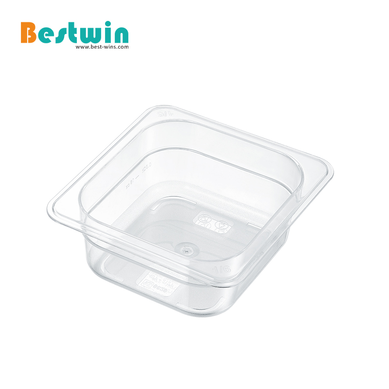 1/6 Size Plastic Polycarbonate Gn Pan Transparent Color NSF Certified