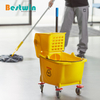 Plastic Single Bucekt Mop Trolley with Side Press Wringer