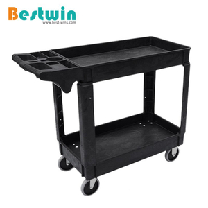 2 Tiers 550LBS Plastic Utility Cart with Tray