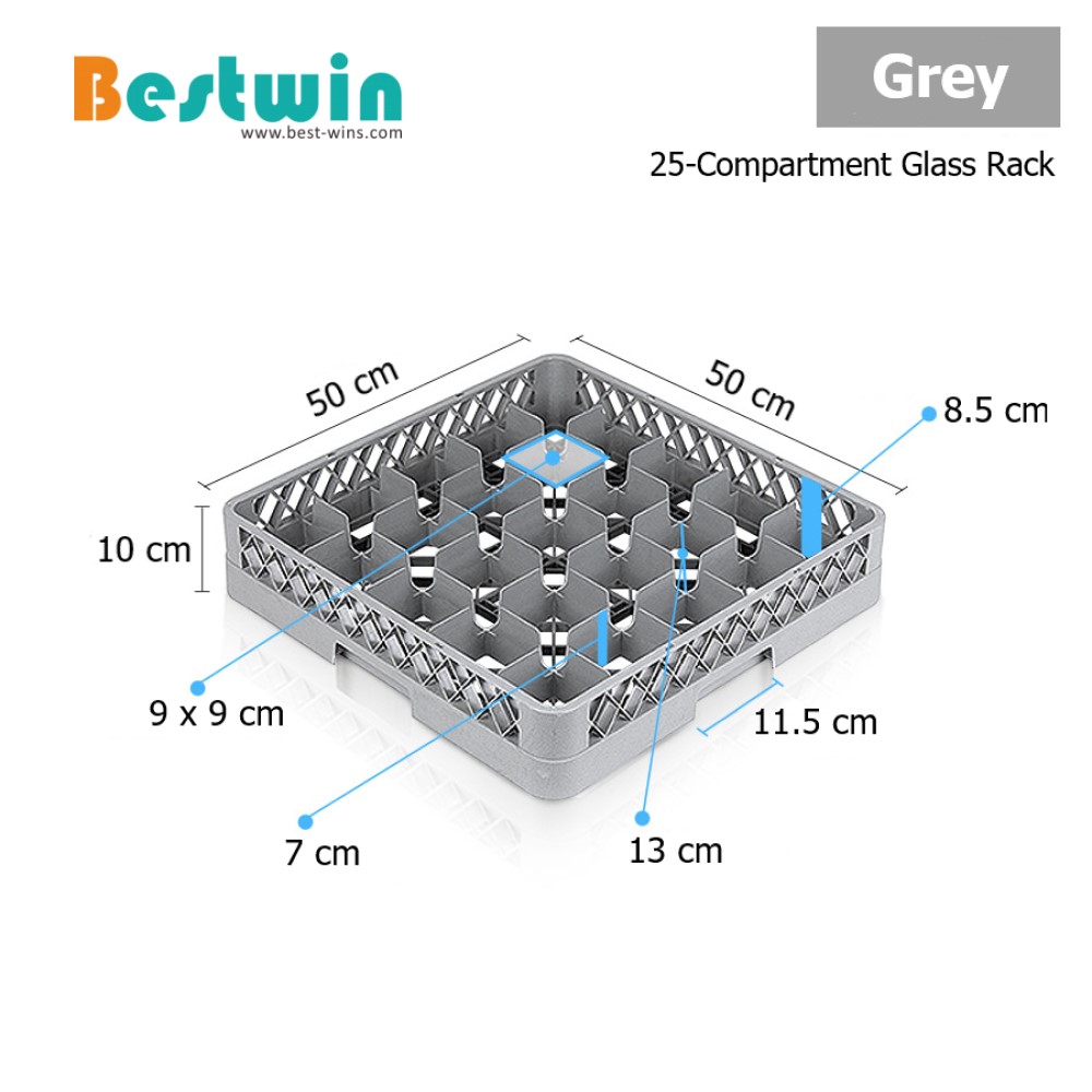 25-Compartment Plastic Dishwasher Basket for Glass
