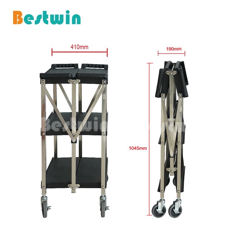 3-Tiers Plastic Collapsible Cater Service Utility Cart-M