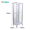 18-Tiers Encolsed Aluminum Cooling Rack Trolley for Baking Tray