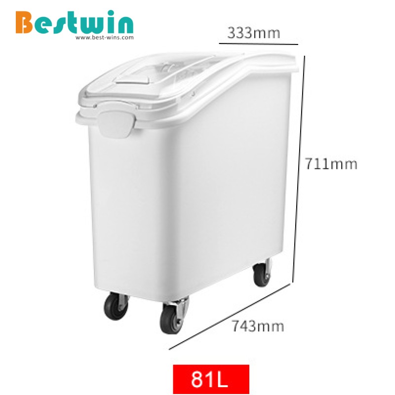 81L Plastic Ingredient Bin with Wheels