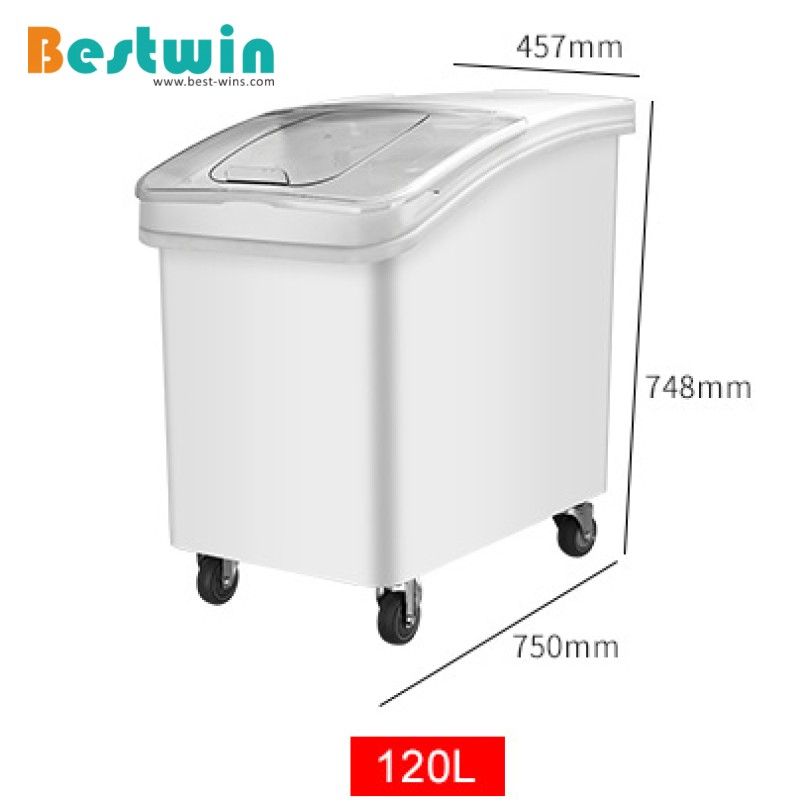 120L Plastic Ingredient Bin with Wheels