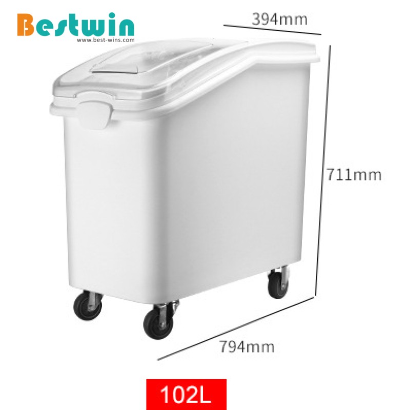 102L Plastic Ingredient Bin with Wheels