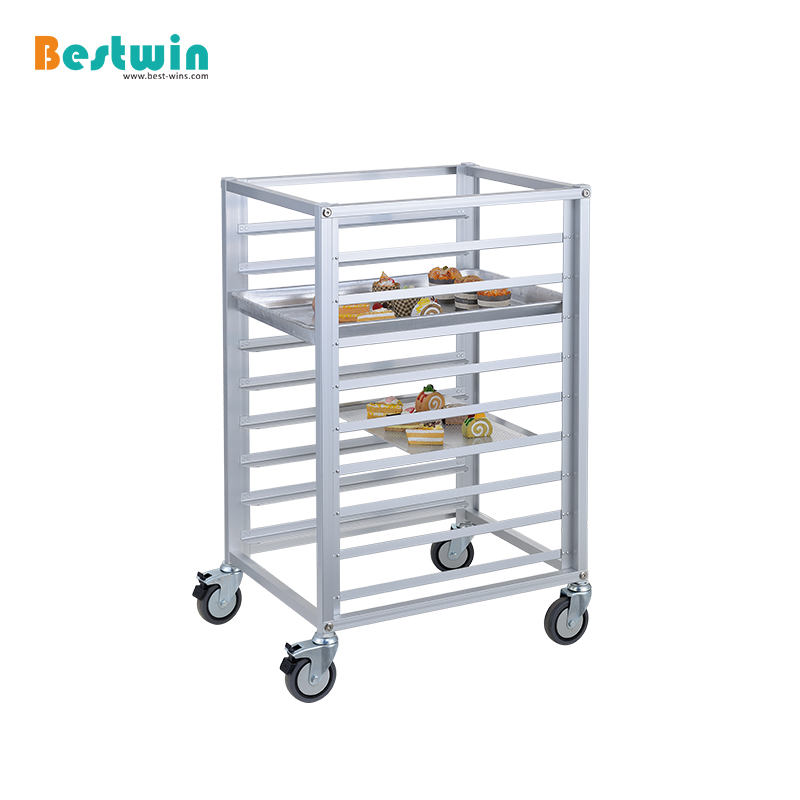 9-Tiers Aluminum Cooling Rack Trolley for Baking Tray