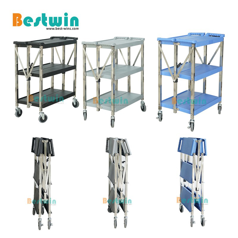 3-Tiers Plastic Collapsible Cater Service Utility Cart-M