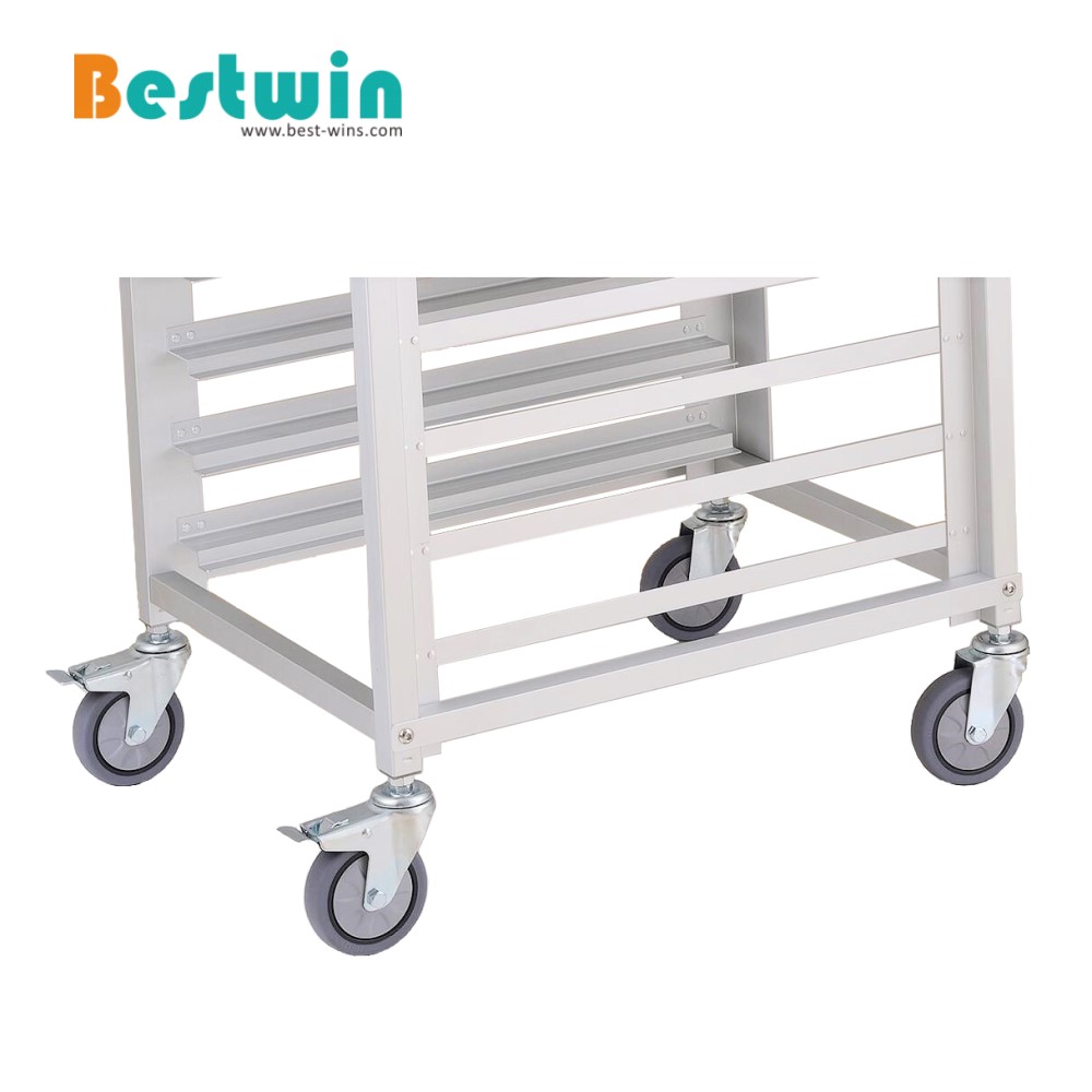9-Tiers Aluminum Cooling Rack Trolley for Baking Tray & GN Pan