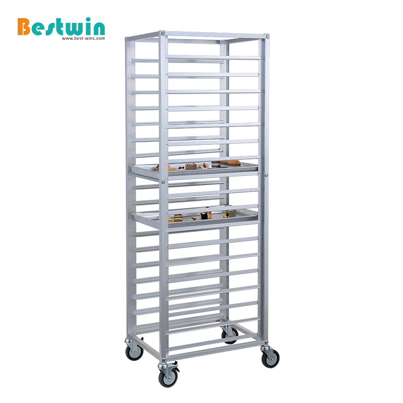 18-Tiers Aluminum Cooling Rack Trolley for Baking Tray