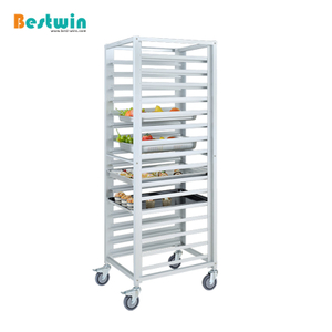 15-Tiers Aluminum Cooling Rack Trolley for Baking Tray & GN Pan
